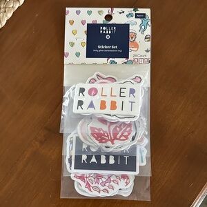 Roller Rabbit Colorful Logo & Pink Floral Sticker Pack